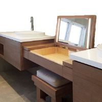 China custom furniture modern design bathroom cabinet bathroom vanity set with sink and mirror