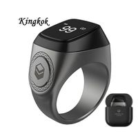 Kingkok Counter Prayer Reminder Zikr Ring iqibla Smart Tasbih Ring with Finger Counter | 5 Multilingual Prayer Time Reminder