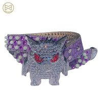 custom luxury streetwear fashion accessories rhinestone belt buckle custom logo colorful diamonds