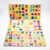 Educational Learning Alphabet Numbers Toy Alphabet Wooden Puzzle Wooden Matching Game Children Educational Wooden Board