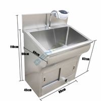 Guangzhou induction pedal hand washing sink stainless steel hospital surgical scrub sink medical basin sink price