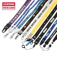 Cheap Custom Design Dye Polyester Safety Sublimation Printing Logo Neck Key Chain Nylon Lanyard Card Holder Lanyard With Hook