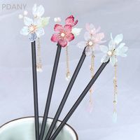 PDANY Vintage Handmade Wooden Sticks Chinese Traditional Flower Hair Styling Sticks for Women Girls