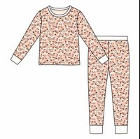 Custom 95% Bamboo Fiber 5% Spandex Baby Kids 2pcs Short Sleeve Long Pants Pajamas Pajamas Kids Pajamas Pajamas Set