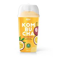 Manufacturer's Own Label Organic Tea 360ml Bottle Black Tea Passion Fruit Flavored Kombucha Dink