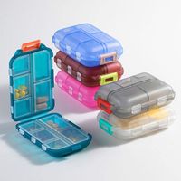 Portable Pill Box Small Weekly Travel Pill Organizer Portable Pocket Vitamin Fish Oil Box