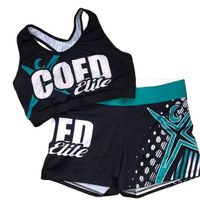 Custom Children Rhinestone Cheerleading Costume Sublimation Performance Cheerleading Practice Wear