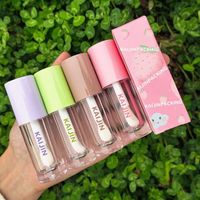 Round Custom Logo Lip Gloss Tube Packaging Empty 6ml Clear Lip Gloss Tube With Big Brush Big Stick