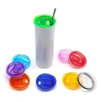 Factory Wholesale Plastic Leakproof Colorful Lids for 20oz Glass Cups and 25oz Glass Beer Cans