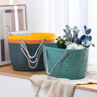 Vegetable Shopping Storage Basket Plastic Picnic Basket Bathroom Large Capacity Household Laundry Basket
