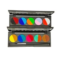 Water Active Professional Duo Color Rainbow Split Cake Paint Face Body Graphic Eyeliner Palette