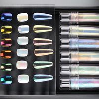 2023 Newest 6 Colors Liquid Mirror Chrome Plated Bottle Nail Art Nail Decoration Liquid Magic Mirror Powder