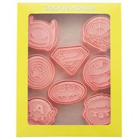Superhero Cartoon Cookie Cutters 8-Pack Fudge Baking Kit