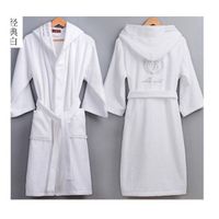 Spa 100% cotton terry bathrobe custom comfortable warm hooded terrycloth robe custom hooded robe