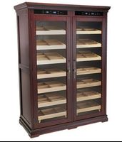 Hot selling luxury electric automatic 4000 large 2 door custom wooden humidor humidor with tray drawer display