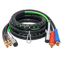 15ft 3-in-1 ABS and Power Aerodynamic Brake Cable Hose Cover 7-Way Cable Assembly for Semi Truck Trailer Tractor