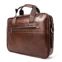 Fani Unique Design Fashion Handbag Men's Business Briefcase First Layer Cowhide Leather Laptop Crossbody Bag Briefcase