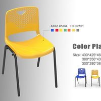 Cheap plastic colorful chairs for school in 3 sizes