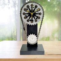 Retro Rotating Gear Clock Desk Clock Antique Gear Iron Timing Chain Operation Desktop Clock Father's Day Gift