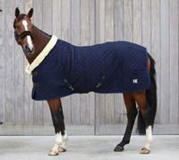 Navy Blue Horse Rug/Blanket Quilted Fur Sheepskin Dark Brown 100G 200G 300G Filled Polyester Fiber Can Be Customized Latest Design