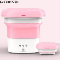 Home bathroom travel ultrasonic single barrel mini portable underwear socks folding barrel other washing machines