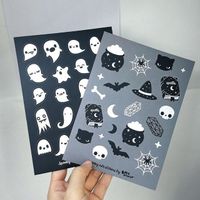 Customized laser PET holographic kawaii Halloween cartoon stickers for planners