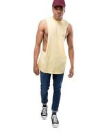 KY High Quality Plus Size Men's Tank Top Sleeveless 100% Cotton Round Neck Dropped Armholes Running Tank Top