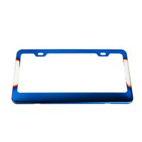 Custom US Size Titanium Burnt Blue New Chrome Stainless Steel License Plate Cover Frame