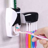 Home Dustproof Toothpaste Wall Mounted Kids Hands-Free Toothpaste Squeezer Toothbrush Holder Toothpaste Dispenser Set