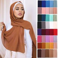Wholesale High Quality Plain Women's Islamic Shawl Headband Muslim Hijab Thick Chiffon Hijab Scarf