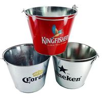 Spot 5 liter zinc iron ice beer bucket four-color printed bar KTV ice bucket metal zinc iron tin bucket