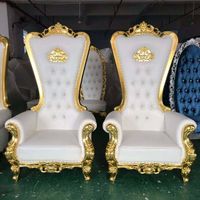 Wholesale White Wedding Wooden Throne Seat, King and Queen Throne Seat Luxury