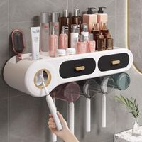 OEM bathroom toothbrush holder wall mounted toothbrush holder set with storage rack