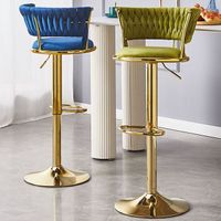 Bar chair wholesale swivel high table restaurant furniture luxury modern leather kitchen gold metal stool bar chair
