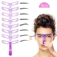 8-in-1 MakeupTemplate Eyebrow Grooming Template Kit Eyebrow Template Reusable Eyebrow Shaping