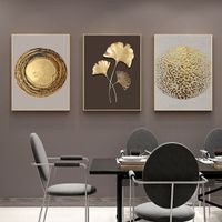 Abstract gold leaf canvas poster painting modern wall art print decorative painting Nordic style living room home decoration