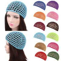 Women's Mesh Hair Net Crochet Hat Scarf Sleeping Night Cover Headband Rayon Knitted Hair Net