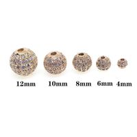 Wholesale CZ spacer beads jewelry parts making earrings pendants necklace micro pavé DIY round beads suitable for jewelry accessories