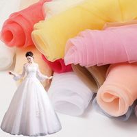 Direct selling organza fabric with reasonable price, lace solid color silk organza fabric, women's fabric