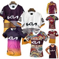 2023 2024 Brisbane Broncos Aboriginal Rugby Jersey Home Retro Rugby Jersey Australian Broncos Fishing Wear Vest CITY Jersey