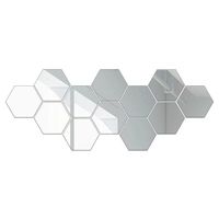 Hexagonal frame three-dimensional acrylic mirror wall sticker personalized restaurant background wall decoration