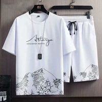 Men's summer thin quick-drying sportswear men's suit short-sleeved tops sports shorts