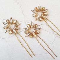 New bridal hair accessories crystal flower hairpin handmade wedding headdress rhinestone hairpin