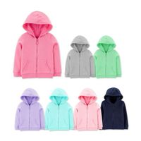 Wholesale zipper cotton kids hoodie for infants and toddlers boys girls sweater zipper jacket custom printed logo hoodie
