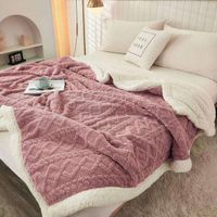 Custom Warm Flannel Blanket Soft Polyester Wool Sherpa Blanket for Home