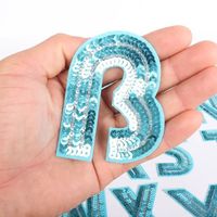 Wholesale custom sequins AZ English alphabet letter appliques iron on color 8 cm sequin letter patches for clothing