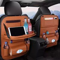 PU Leather Car Back Seat Storage Bag Car Mount Multi-Pocket Storage Organizer Bag Suitable for SUV Truck Accessories