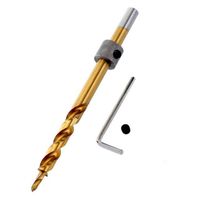 9.5mm 3/8" Titanium Twist Step Drill Bit + Depth Stop Ring + Hex Wrench Set for Pocket Hole Clamp Kit Guide Power Tools