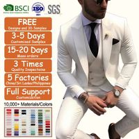 Custom Clothing Maker Slim Fit Blazer 3 Piece Set Wedding Formal Peak Collar Wedding Prom Terno Masculino Men's Suit