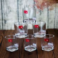 6 oz Clear Glass Square Whiskey Milk Beverage Glassware Drinking Glass Water Tumbler Free Samples Available